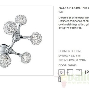 Aplica de perete moderna, finisaj cromat, NODI CRYSTAL PL5 098043 63464 universul-luminii.ro