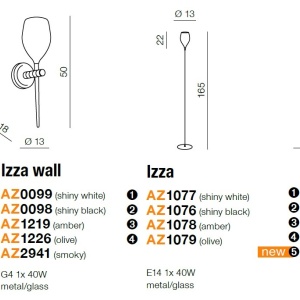 Aplica de perete moderna Izza amber 178764 universul-luminii.ro