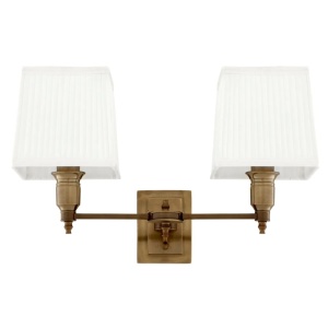 Aplica de perete moderna LUX dubla, finisaj brass cu abajur alb, Lexington Duble 108935 HZ 65454 universul-luminii.ro