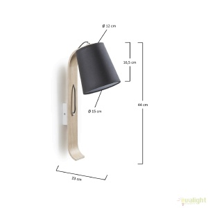 Aplica de perete moderna PERCY neagra AA0631J01 JG 60204 universul-luminii.ro