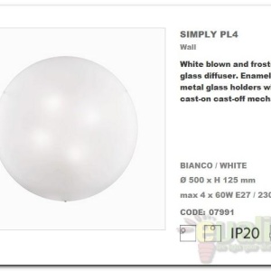 Aplica de perete,Plafonier diam. 50cm SIMPLY PL4 007991 47764 universul-luminii.ro