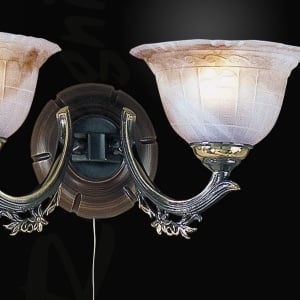 Aplica de perete rustica design italian din alama cu lemn 2801 105654 universul-luminii.ro