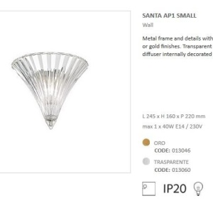 Aplica de perete Santa AP1 Small Oro 013046 66374 universul-luminii.ro