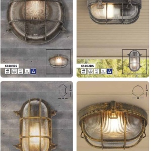 Aplica de perete sau tavan design industrial IP44 Bulkhead Round 208504 universul-luminii.ro