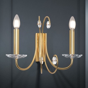 Aplica de perete stil clasic cu cristal K9 ARIANE 2L aurie 156444 universul-luminii.ro