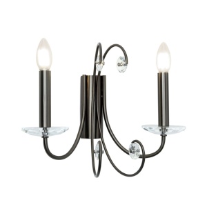 Aplica de perete stil clasic cu cristal K9 ARIANE2L nickel inchis 234884 universul-luminii.ro
