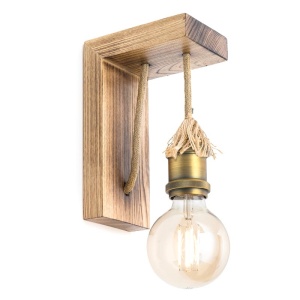 Aplica de perete stil vintage lemn / sfoara / metal antique Bassena 96104 universul-luminii.ro