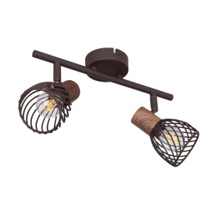 Aplica de perete / tavan cu 2 spoturi design industrial Isabelle ruginiu 114384 universul-luminii.ro