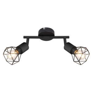 Aplica de perete / tavan cu 2 spoturi design industrial XARA I negru 114104 universul-luminii.ro