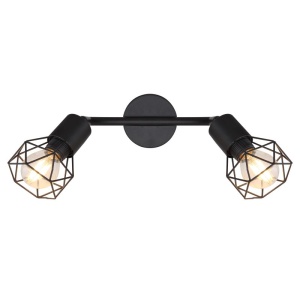Aplica de perete / tavan cu 2 spoturi design industrial XARA I negru 210704 universul-luminii.ro