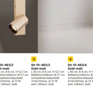 Aplica de perete/tavan cu Spoturi stil minimalist modern SEAN 4L auriu 235474 universul-luminii.ro