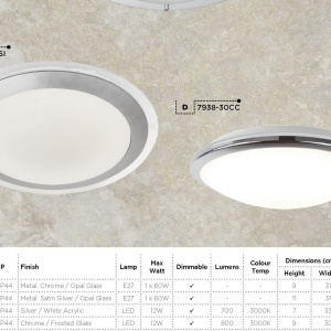 Aplica de perete / tavan pentru baie IP44 Bathroom Flush 31cm 1131-31CC SRT 74624 universul-luminii.ro