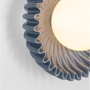 Aplica decorativa ceramica blue gri, sticla alb, PETEL 245014 universul-luminii.ro