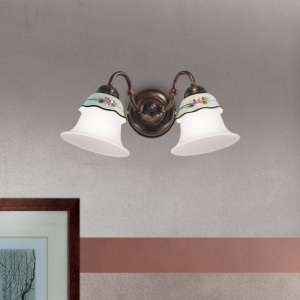 Aplica design clasic cu decor ceramic realizat manual FERRARA 127804 universul-luminii.ro