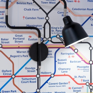 Aplica design modern cu brat articulat London negru LONDON/W/B 48094 universul-luminii.ro