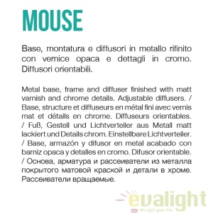 Aplica design modern cu spot directionabil MOUSE AP1 negru 073569 - Img 2
