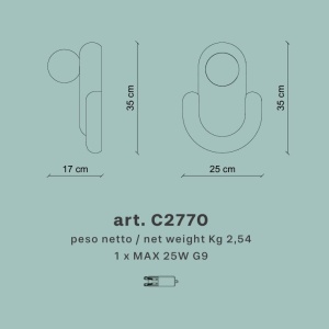 Aplica din ceramica design italian realizata manual Eclair - Img 5