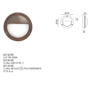 Aplica exterior cu protectie IP55 Marina G9, 14cm 247.02.OO 69254 universul-luminii.ro