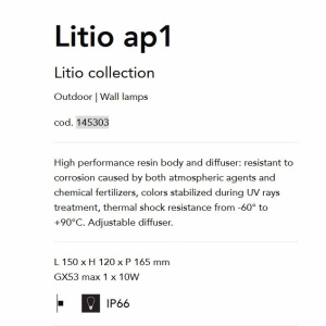 Aplica exterior directionabila IP66 LITIO AP1 BIANCO 47184 universul-luminii.ro