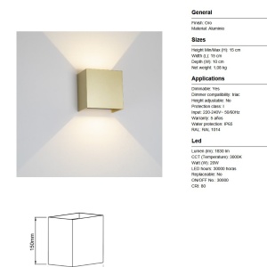 Aplica iluminat exterior ambiental IP65 DAVOS LED 3000K - Img 4