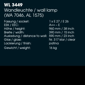Aplica iluminat exterior din fier forjat, WL 3449 50744 universul-luminii.ro