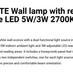 Aplica LED ambientala cu reader directionabil DANTE alba 5W/3W 2700K - Img 4