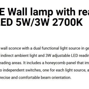Aplica LED ambientala cu reader directionabil DANTE aurie 5W/3W 2700K - Img 6