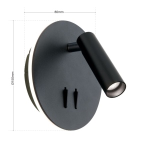 Aplica LED ambientala cu spot directionabil LENNY negru 234194 universul-luminii.ro