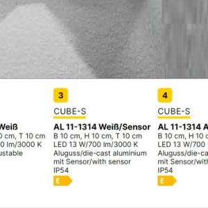 Aplica LED ambientala de exterior cu senzor de miscare IP54 CUBE-S antracit 235844 universul-luminii.ro