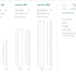 Aplica LED ambientala design liniar Vavin 60 - Img 6