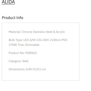 Aplica LED ambientala design modern ALIDA 40Watt, 2700K NVL-9580603 246194 universul-luminii.ro
