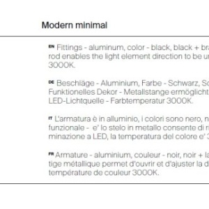 Aplica LED ambientala reglabila design modern minimalist Nuance negru 226414 universul-luminii.ro
