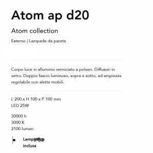 Aplica LED de exterior ambientala Ip54 Atom ap d20 negru 143024 universul-luminii.ro