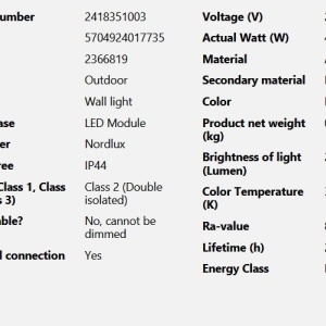 Aplica LED de exterior ambientala stil nordic IP44 Milda negru 219604 universul-luminii.ro