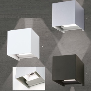 Aplica LED de exterior design modern ambiental IP54 Cube alba 198874 universul-luminii.ro