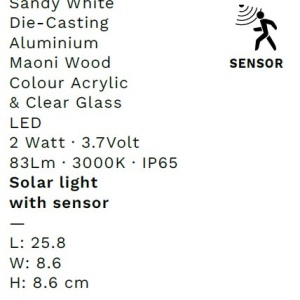 Aplica LED de exterior solara cu senzor de miscare IP65 BROWN 229664 universul-luminii.ro