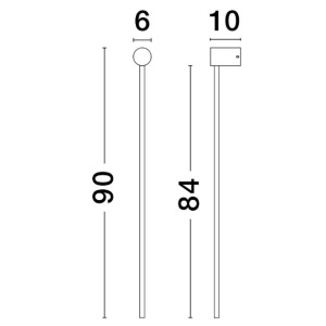 Aplica LED de perete design minimalist Synthesi alb H-90cm - Img 3