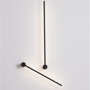 Aplica LED de perete design minimalist Synthesi negru H-90cm - Img 3