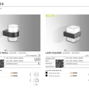 Aplica LED de perete exterior moderna IP54 LARS ROUND 3000K 96384 universul-luminii.ro