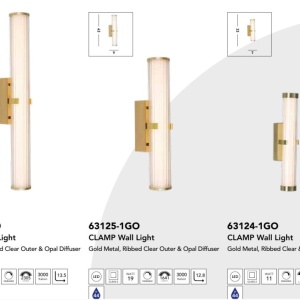 Aplica LED de perete / oglinda baie IP44 Clamp auriu 236864 universul-luminii.ro