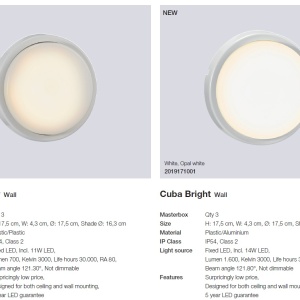 Aplica LED de perete sau tavan cu protectie IP54 Cuba Energy Round 2019161001 NL 190394 universul-luminii.ro