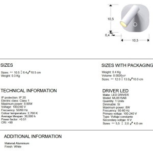 Aplica LED design modern Biblos alb - Img 4