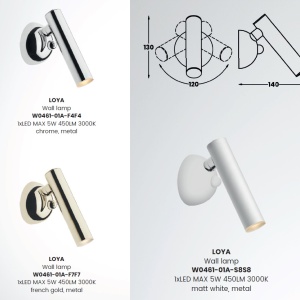 Aplica LED directionabila, design minimalist LOYA, crom W0461-01A-F4F4 ZL - Img 2