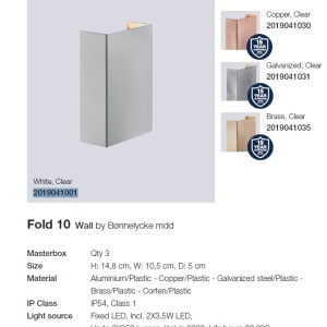 Aplica LED exterior cu iluminat up/down IP54 Fold 10 alama 2019041035 NL 84264 universul-luminii.ro
