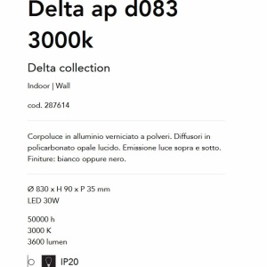 Aplica LED iluminat ambiental Delta ap d083 3000k 119864 universul-luminii.ro
