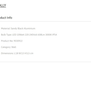 Aplica LED iluminat ambiental perete exterior IP54 POLLY negru 153064 universul-luminii.ro