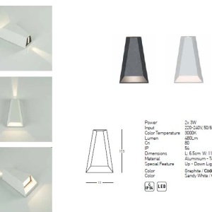 Aplica LED iluminat exterior ambiental IP54 Xela grafit 154394 universul-luminii.ro