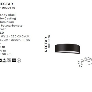 Aplica LED iluminat exterior modern IP65 NECTAR 229784 universul-luminii.ro