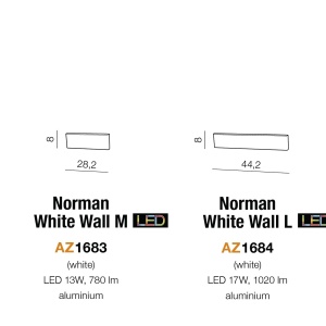 Aplica LED moderna design minimalist NORMAN WHITE M 43964 universul-luminii.ro