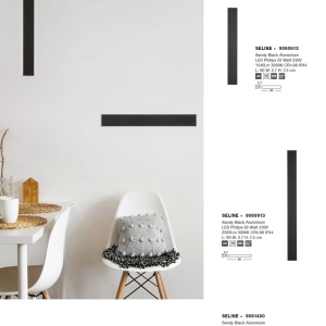 Aplica LED pentru baie cu protectie IP44 SELINE negru L-90cm 205344 universul-luminii.ro
